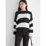 シャギーボーダーショート丈ニットプルオーバー | LUDIC PARK | 詳細画像2 