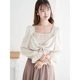 フロントリボンシャーリングブラウス（無地・チェック柄） | LUDIC PARK | 詳細画像1 