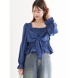 フロントリボンシャーリングブラウス（無地・チェック柄） | LUDIC PARK | 詳細画像11 