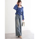 フロントリボンシャーリングブラウス（無地・チェック柄） | LUDIC PARK | 詳細画像14 