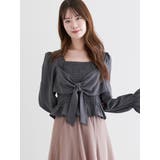 フロントリボンシャーリングブラウス（無地・チェック柄） | LUDIC PARK | 詳細画像15 