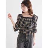 フロントリボンシャーリングブラウス（無地・チェック柄） | LUDIC PARK | 詳細画像20 