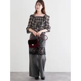 フロントリボンシャーリングブラウス（無地・チェック柄） | LUDIC PARK | 詳細画像22 