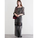 フロントリボンシャーリングブラウス（無地・チェック柄） | LUDIC PARK | 詳細画像24 