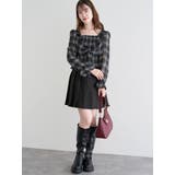 フロントリボンシャーリングブラウス（無地・チェック柄） | LUDIC PARK | 詳細画像30 