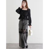 フロントリボンシャーリングブラウス（無地・チェック柄） | LUDIC PARK | 詳細画像37 