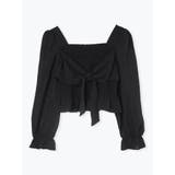 フロントリボンシャーリングブラウス（無地・チェック柄） | LUDIC PARK | 詳細画像41 