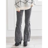 サイドレースアップフレアデニムパンツ | LUDIC PARK | 詳細画像1 