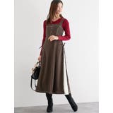 濃茶 | サイドプリーツジャンパースカート | LUDIC PARK