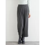 濃グレー | ラクケア 起毛無地ワイドパンツ | LUDIC PARK