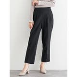 黒 | ラクケア 起毛無地テーパードパンツ | LUDIC PARK