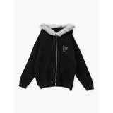 黒 | ファートリムジップパーカー | LUDIC PARK