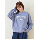 青 | カレッジロゴ刺繍プルオーバー | LUDIC PARK