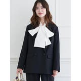 黒 | 【Wクロス】Wボタンテーラードジャケット(セットアップ可) | LUDIC PARK