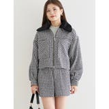 [SET]起毛チェック柄ブルゾン×ショートパンツ | LUDIC PARK | 詳細画像1 