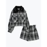 Ａ柄 | [SET]起毛チェック柄ブルゾン×ショートパンツ | LUDIC PARK