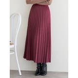 ワイン | マシュマロプリーツロング丈スカート | LUDIC PARK
