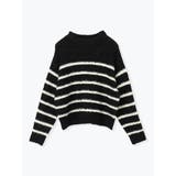 黒 | パネルボーダープルオーバー | LUDIC PARK