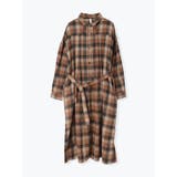 茶 | 起毛ネルチェックワンピース | LUDIC PARK