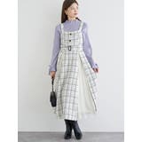 オフホワイト | ツイード×プリーツ切り替えジャンパースカート | LUDIC PARK