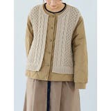 ベージュ | フロントニットキルティングブルゾン | LUDIC PARK