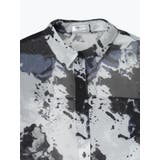 モノトーンアート柄プリントシフォンショート丈シャツ | LUDIC PARK | 詳細画像3 