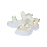 白 | ギャザーバックルベルトスポーツサンダル | LUDIC PARK