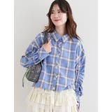 ラインストーン ショート丈チェックシャツ | LUDIC PARK | 詳細画像1 