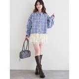 ラインストーン ショート丈チェックシャツ | LUDIC PARK | 詳細画像5 