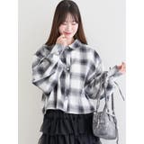 ラインストーン ショート丈チェックシャツ | LUDIC PARK | 詳細画像13 