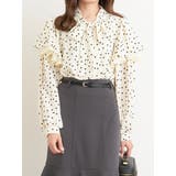 アイボリー | ドットボウタイフリルブラウス | LUDIC PARK