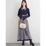 グレー | リブ切り替えドットワンピース | LUDIC PARK