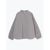 濃グレー | 袖花刺繍フリルブラウス | LUDIC PARK