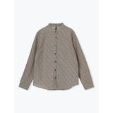 茶 | 総柄バンドカラーシャツ | LUDIC PARK