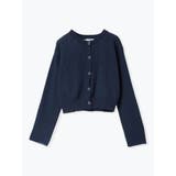 紺 | ハトメボタン配色クルーネックカーディガン | LUDIC PARK