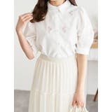 小花刺繍半袖シャツブラウス | LUDIC PARK | 詳細画像1 