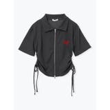 濃グレー | ハート刺繍ダブルZIPカットソー | LUDIC PARK