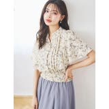 無地花柄ピンタックブラウス | LUDIC PARK | 詳細画像1 