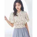 Ａ柄 | 無地花柄ピンタックブラウス | LUDIC PARK