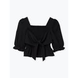 黒 | 無地シャーリングブラウス | LUDIC PARK