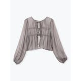 濃グレー | フロントリボンシアーラメブラウス | LUDIC PARK