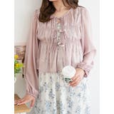 ローズピンク | フロントリボンシアーラメブラウス | LUDIC PARK