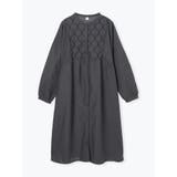 濃グレー | ヨーク刺しゅうワンピース | LUDIC PARK