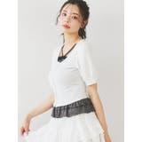 リボンレースレイヤード風フリルトップス | LUDIC PARK | 詳細画像3 