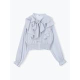 サックス | ラッフルボウタイブラウス | LUDIC PARK