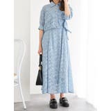 青 | [SET]サイドリボンショートシャツ×花柄ジャガードキャミソールフレアワンピース | LUDIC PARK