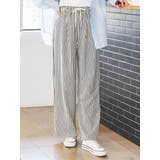 ストライプイージーワイドパンツ | LUDIC PARK | 詳細画像1 