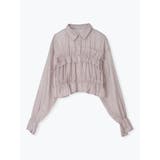 グレー | シアーサイドリボンフリルショートシャツ | LUDIC PARK