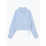 サックス | ラメ入りドロストショート丈シャツ | LUDIC PARK