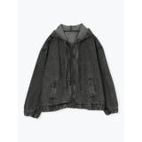 黒 | フードデニムブルゾン | LUDIC PARK